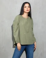 Sage Green Casual Chic Tops - Image 3