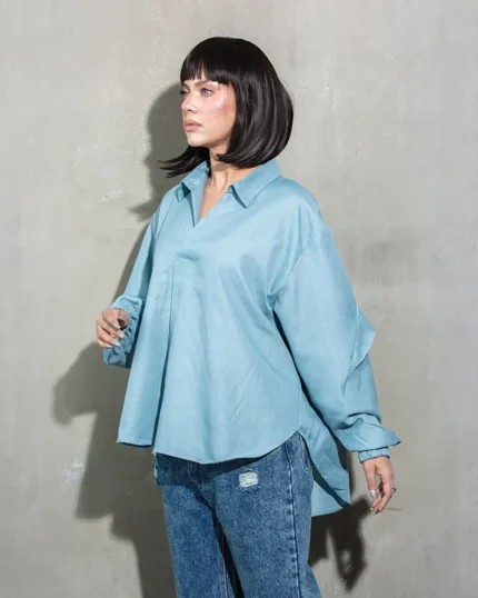 Trendy Sky Blue Ladies Tops